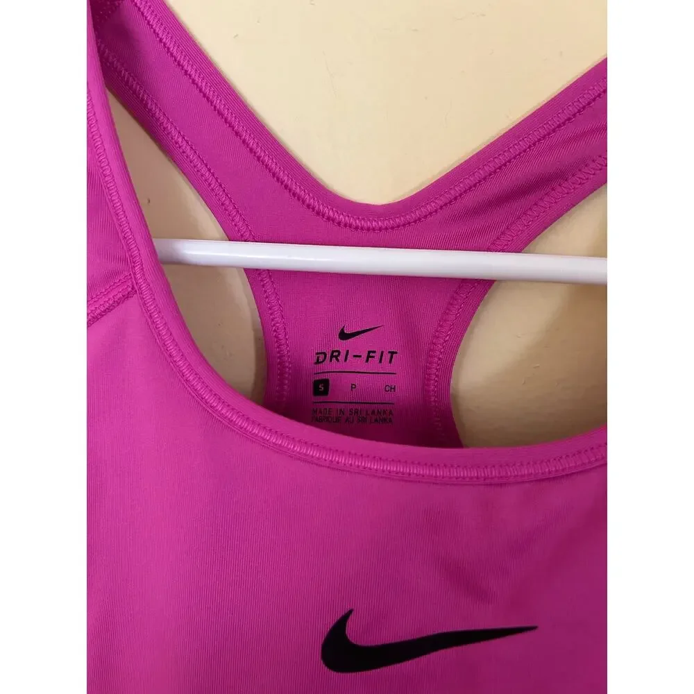 Nike women’s pink/black padded sports bra size small  gym workout